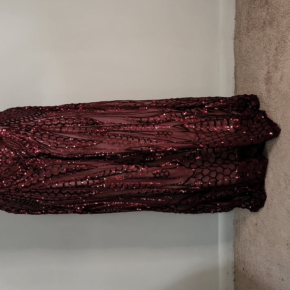 NW Nightway Sequined High Neck Backless Prom Dress - Picture 10 of 15